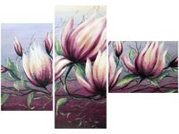 100CM 80 OBRAZ 3 ELEM KWIAT MAGNOLII ŚCIENNY