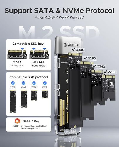 ORICO M.2 NVMe SATA SSD obudowa USB C na C 3.1 Gen 2 10 Gbps NVMe PCIe na Arena.pl