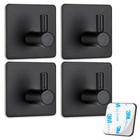 WIESZAKI HACZYKI DO ŁAZIENKI KUCHNI NA RĘCZNIKI CZARNE PRZYKLEJANE 3M