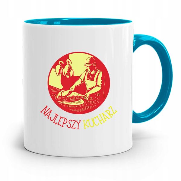 Kubek Błękitny Dla Kucharza Najlepszego Kucharza Z Nadrukiem Ze Zdjęciem zdjęcie 1