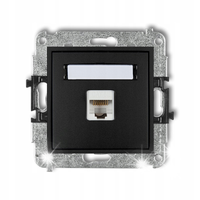 GNIAZDO KOMPUTER 1xRJ45 5e KARLIK MINI CZARNY MAT