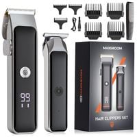 Maszynka do strzyżenia z trymerem 7 nasadek LED USB-C - zestaw