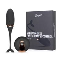 luxurious vibrating egg w/ remote control   black