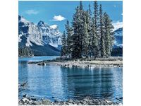 50X50CM JEZIORO MALIGNE ZIMĄ OBRAZ