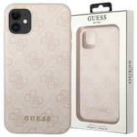 guess guhcn61g4gfpi iphone 11 / xr 6,1różowy/pink hard case 4g metal