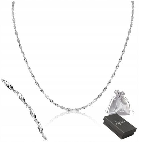 Łańcuszek srebro pr. 925 Naszyjnik Damski Srebrny SINGAPUR 50 cm x 2 mm na Arena.pl