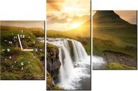 60CM 90 ZEGAR 3 ELEM ISLANDZKI KRAJOBRAZ ŚCIENNY