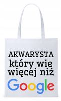 Torba Biała Eco Shopper Dla Akwarysty Prezent Z Nadrukiem Ze Zdjęciem
