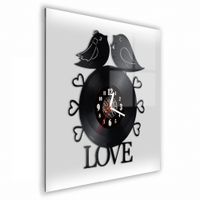 Zegar Ścienny z płyty winylowej na lustrze MIŁOŚĆ 13 wzorów 30x30 cm