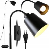 Lampa podłogowa Renew Force DUZA LAMPA DO SALONU E27 40 W czarny