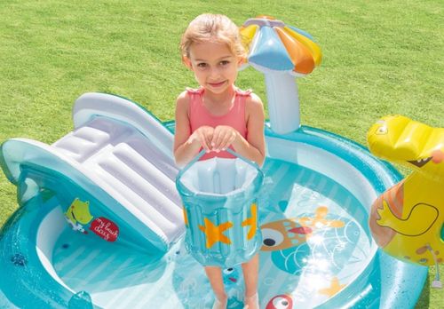 Dmuchane centrum zabaw Krokodyl basen zjeżdżalnia fontanna #57165 Intex na Arena.pl