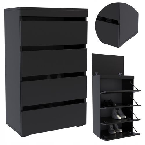 Szafka na buty FIGARO czarna 60cm regał obuwie garderoba schowek na na Arena.pl