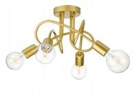Lampa sufitowa kręcona złota żyrandol loft na 4x E27 złoty