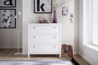 OLE biała komoda matowa 3 szuflady- styl skandynawski sypialnia, salon