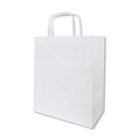 torba papierowa biała 24x32/10cm z uchwytem skręca