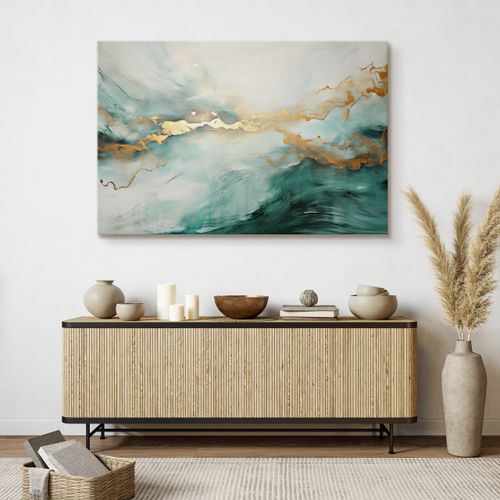 Obraz Do Salonu Abstrakcja Zielony Marmur Styl Glamour 30cm x 20cm na Arena.pl