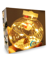 Lampki świąteczne kurtyna bombki z drucikami LED