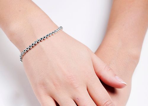 srebrna bransoletka z markazytami - bdm3236 na Arena.pl