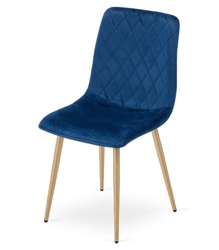 Krzesło TURIN - granat aksamit / nogi kolor drewna x 4 na Arena.pl