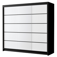 Szafa przesuwna PALERMO VII 200cm - garderoba- CZARNY/BIAŁY