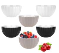 Komplet 6 miseczek salaterek porcelanowych 600 ml czarna biała i beżowa mat