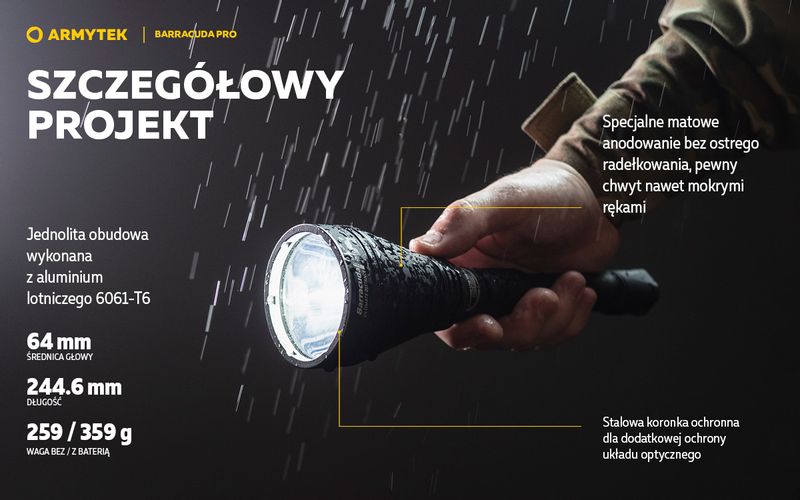 Latarka Armytek Barracuda Pro XHP35 HI White zdjęcie 7