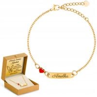 Bransoletka Złota SERCE z Grawerem dla Dziecka G2 Prezent dla Córki Wnuczki