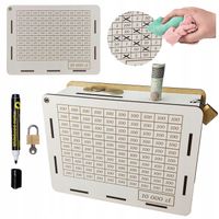 Skarbonka Wykreślana prezent na Urodziny + kłódka + marker RÓŻNE KWOTY