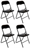 Krzesło składane bankiet catering czarne 4 sztuki