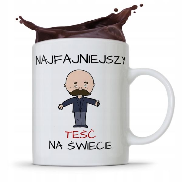 Kubek Prezent Dla Teścia Najfajniejszy Teść Świata Z Nadrukiem Ze Zdjęciem zdjęcie 1