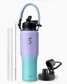 Kubek Termiczny 1000 ml Stalowy Bidon ze Słomką i Uchwytem Outdoor