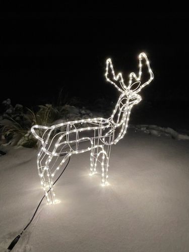 RENIFER ŚWIECĄCY LED DUŻY Z RUCHOMĄ GŁOWĄ BIAŁY CIEPŁY IP44 ZEWNĘTRZNY na Arena.pl