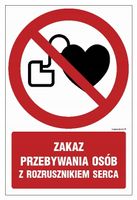 Zakaz Przebywania Osób Z Rozrusznikiem Serca 15X22