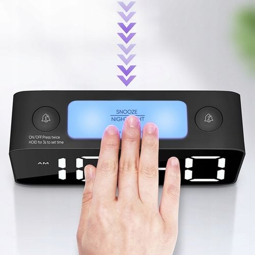 ELEKTRONICZNY BUDZIK LED ZEGAR STOŁOWY STOJĄCY RGB GŁOŚNY CZAS ALARM LAMPKA na Arena.pl