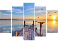 100CM 150CM OBRAZ 5 ELEM DREWNIANY POMOST ŚCIENNY