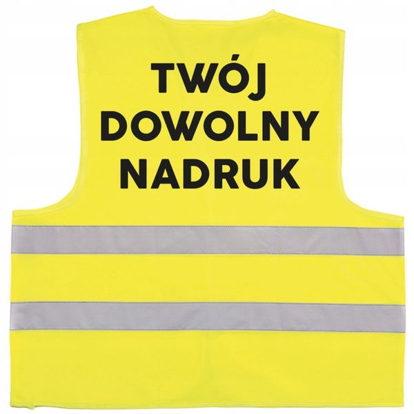 KAMIZELKA ODBLASKOWA Z TWOIM DOWOLNYM NADRUKIEM zdjęcie 1