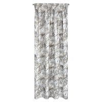 Zasłona na taśmie ze srebrnym nadrukiem RODOS 140X270 biała