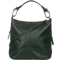 VERA PELLE torebka damska skórzana elegancka worek z paskiem V495 c.zielona