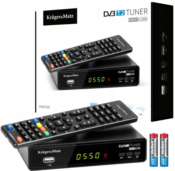 Tuner Dvb-T2 Krugermatz H.265 Hevc Dekoder Km0550 zdjęcie 1