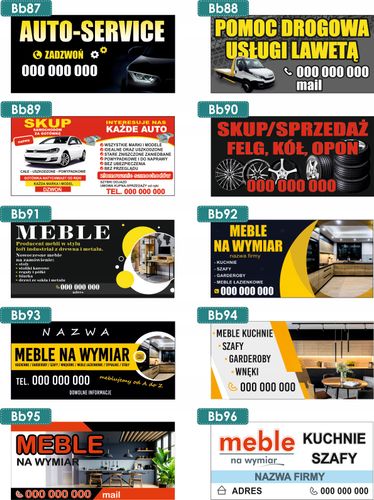 BANER REKLAMOWY projekt 130x80 cm MEBLE POD WYMIAR na Arena.pl