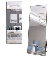 Wolnostojące lustro podłogowe ścienne czarne ZJ-02 pełnowymiarowe 165x50 do przedpokoju salonu