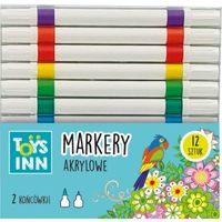 markery akrylowe - dwie końcówki 12 szt 9162