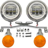 LAMPY LIGHTBARY LED MOTOCYKLOWE KOMPLET KIERUNKOWSKAZY STELAŻ HOMOLOGACJA