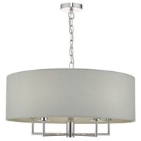 Abażurowa lampa wisząca Jamelia JAM0539 Dar Lighting na łańcuchu chrom