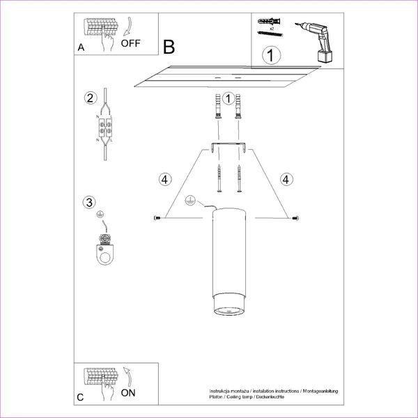 Plafon NERO 22,5 czarny/chrom zdjęcie 7