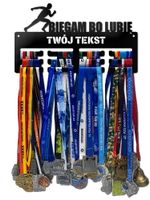 Wieszak na medale BIEGAM BO LUBIĘ  twoje imię dowolny tekst 52.1