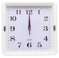 ZEGAR ŚCIENNY 22x22cm Cichy Płynna Praca DUŻE Cyfry Biały A5916