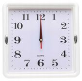 ZEGAR ŚCIENNY 22x22cm Cichy Płynna Praca DUŻE Cyfry Biały A5916