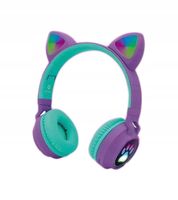 SŁUCHAWKI BLUETOOTH NAUSZNE KOCIE USZY RÓŻOWE