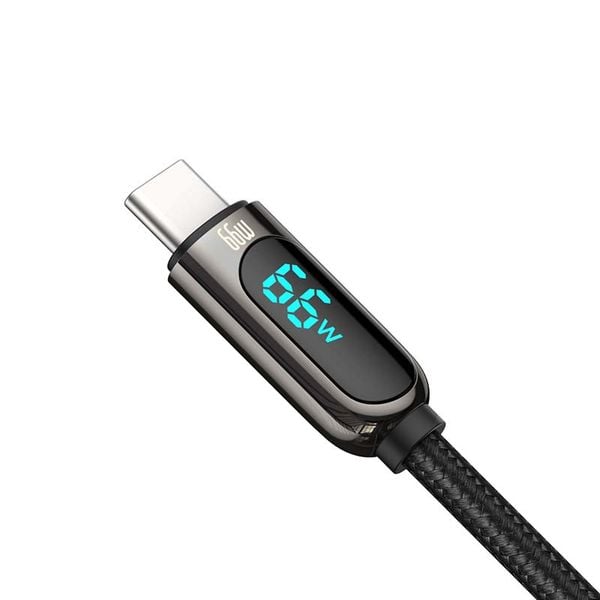 Kabel USB do USB-C Baseus Display, 66W, 1m (czarny) zdjęcie 4